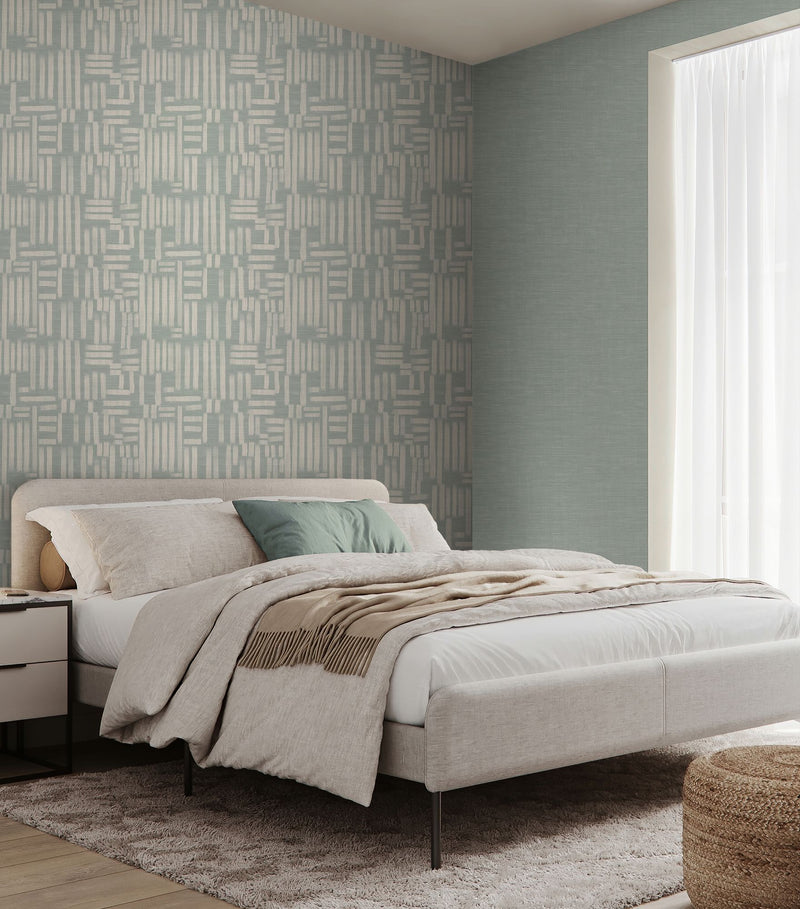 REV50142W Interlace Seaglass Wallpaper by Ohpopsi