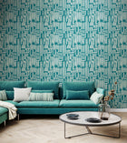 REV50143W Interlace Teal Wallpaper by Ohpopsi