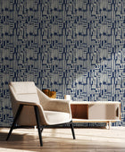 REV50144W Interlace Inkwell Wallpaper by Ohpopsi