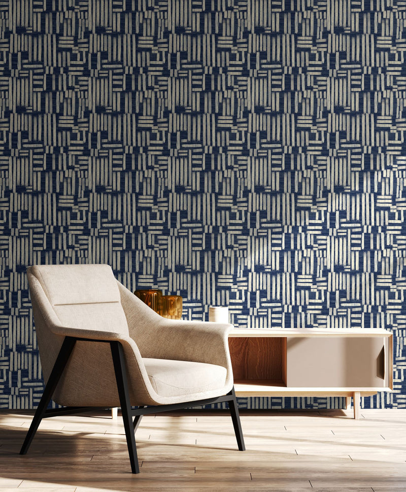 REV50144W Interlace Inkwell Wallpaper by Ohpopsi