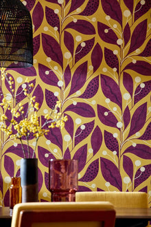 GRA50132W Berry Dot Mulberry Wallpaper by Ohpopsi
