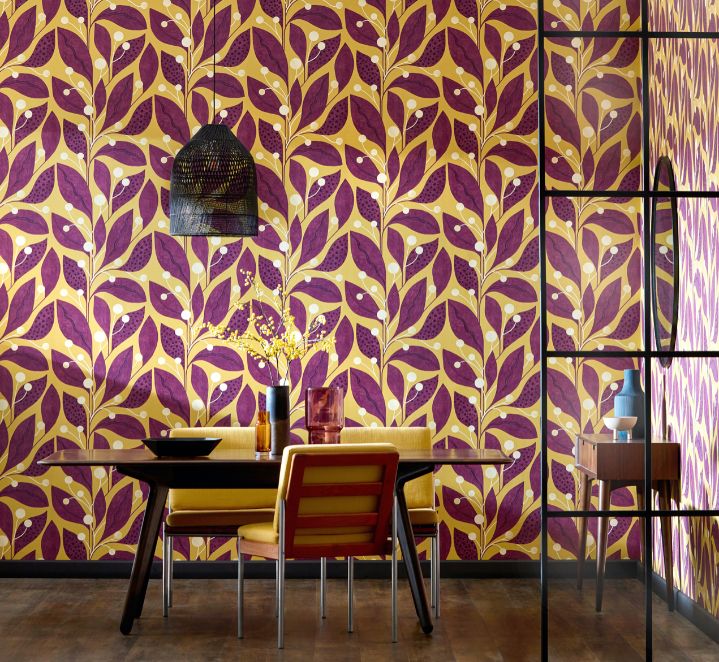 GRA50132W Berry Dot Mulberry Wallpaper by Ohpopsi
