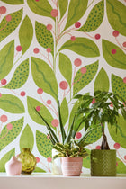 GRA50135W Berry Dot Pear & Peach Wallpaper by Ohpopsi