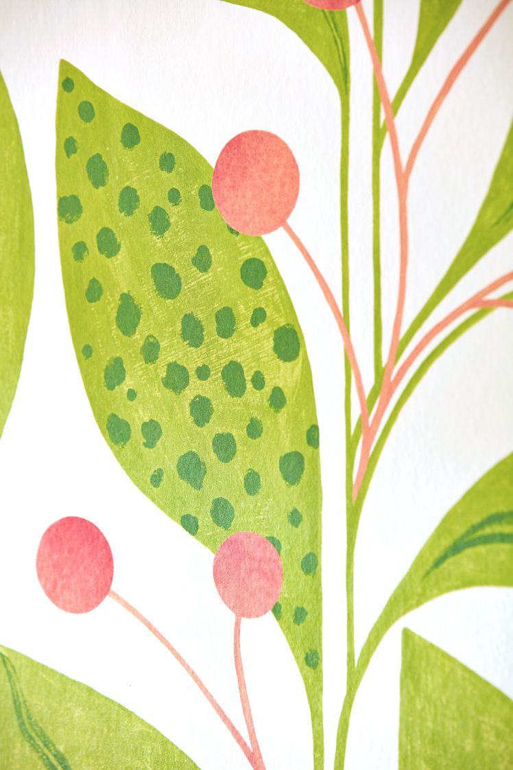 GRA50135W Berry Dot Pear & Peach Wallpaper by Ohpopsi