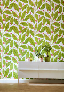 GRA50135W Berry Dot Pear & Peach Wallpaper by Ohpopsi