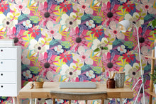 CEP50106W Floral Riot Raspberry Wallpaper by Ohpopsi