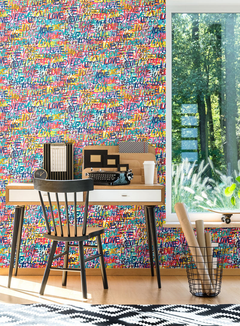 CEP50120W Love Scribble Pop Riot Wallpaper by Ohpopsi