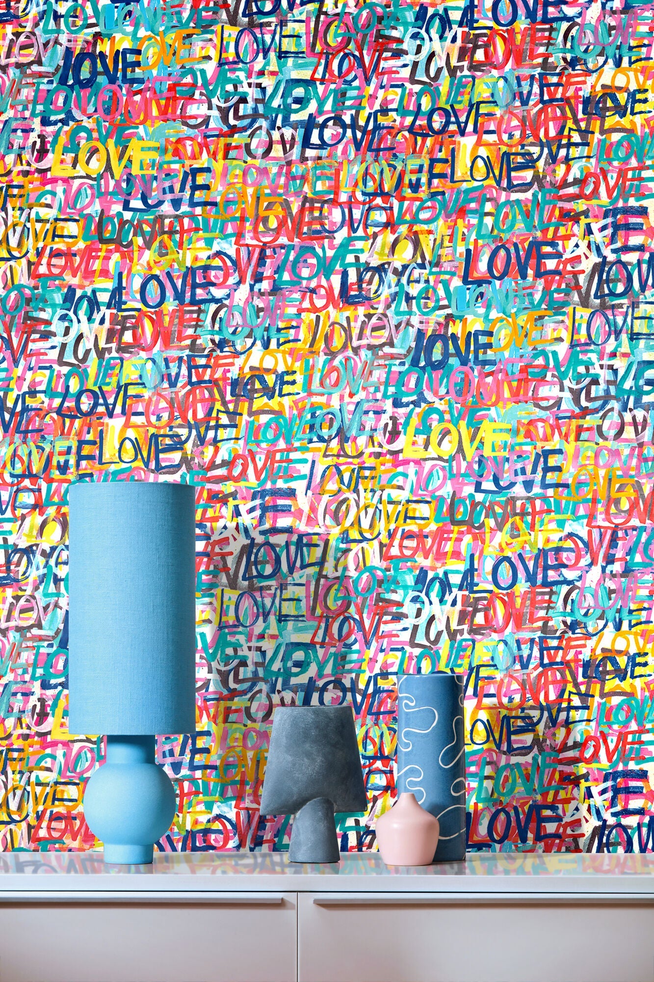 CEP50120W Love Scribble Pop Riot Wallpaper by Ohpopsi