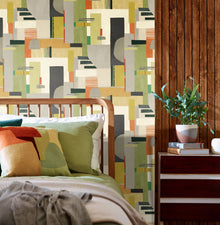 CEP50132W Blocs Sage & Amber Wallpaper by Ohpopsi