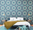GRA50127W Large Ellipse Denim & Flax Wallpaper by Ohpopsi