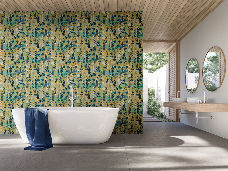 JRD50126W Blossom Royal Mustard Wallpaper by Ohpopsi