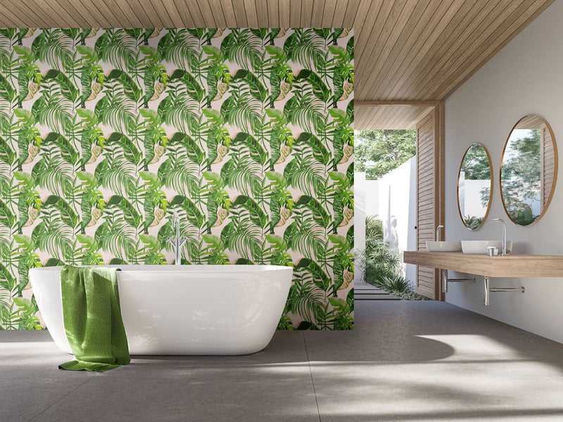 WLD53103W Palmera Verdant Verdant Wallpaper by Ohpopsi