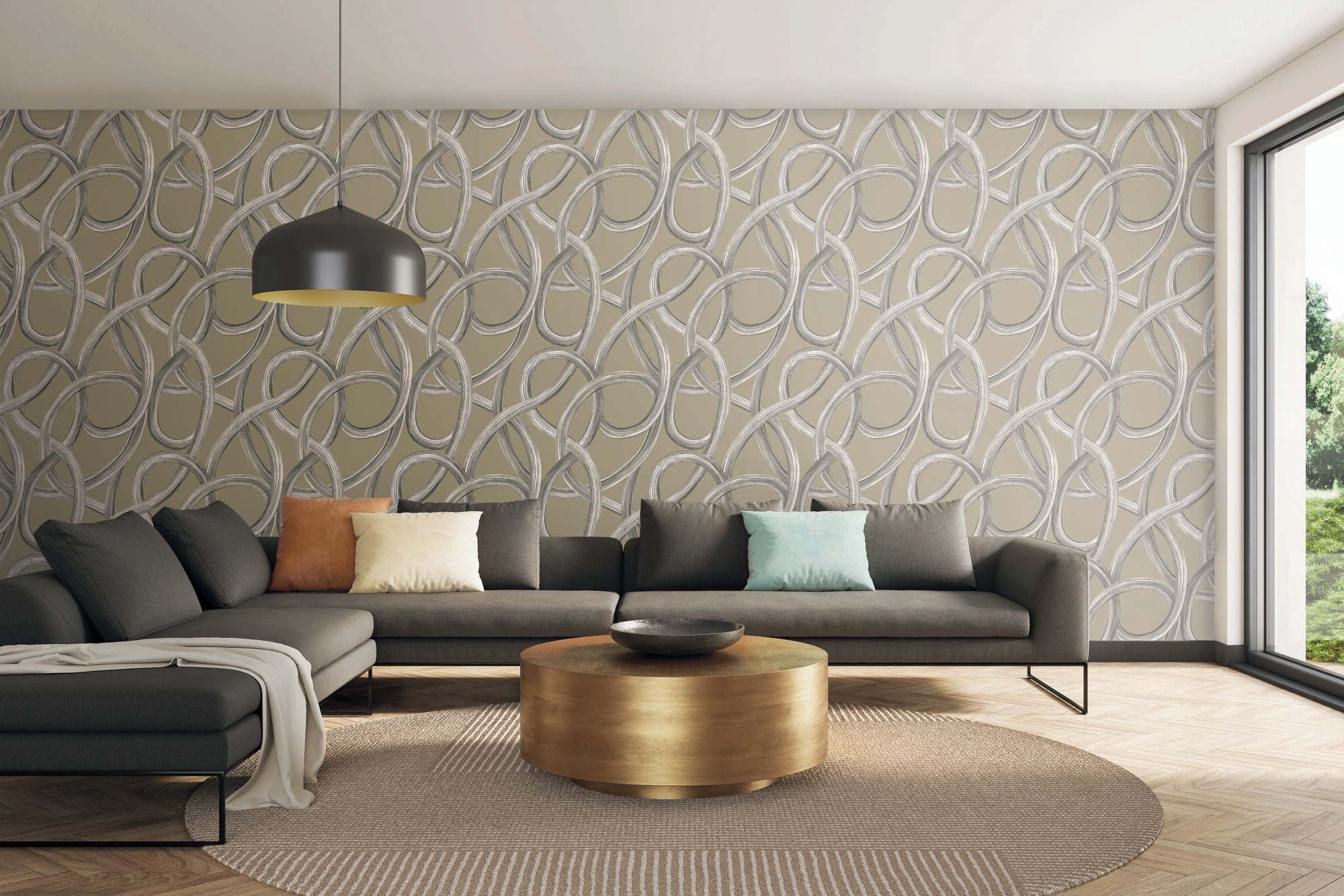 LBK50117W Twisted Geo Stone Wallpaper by Ohpopsi