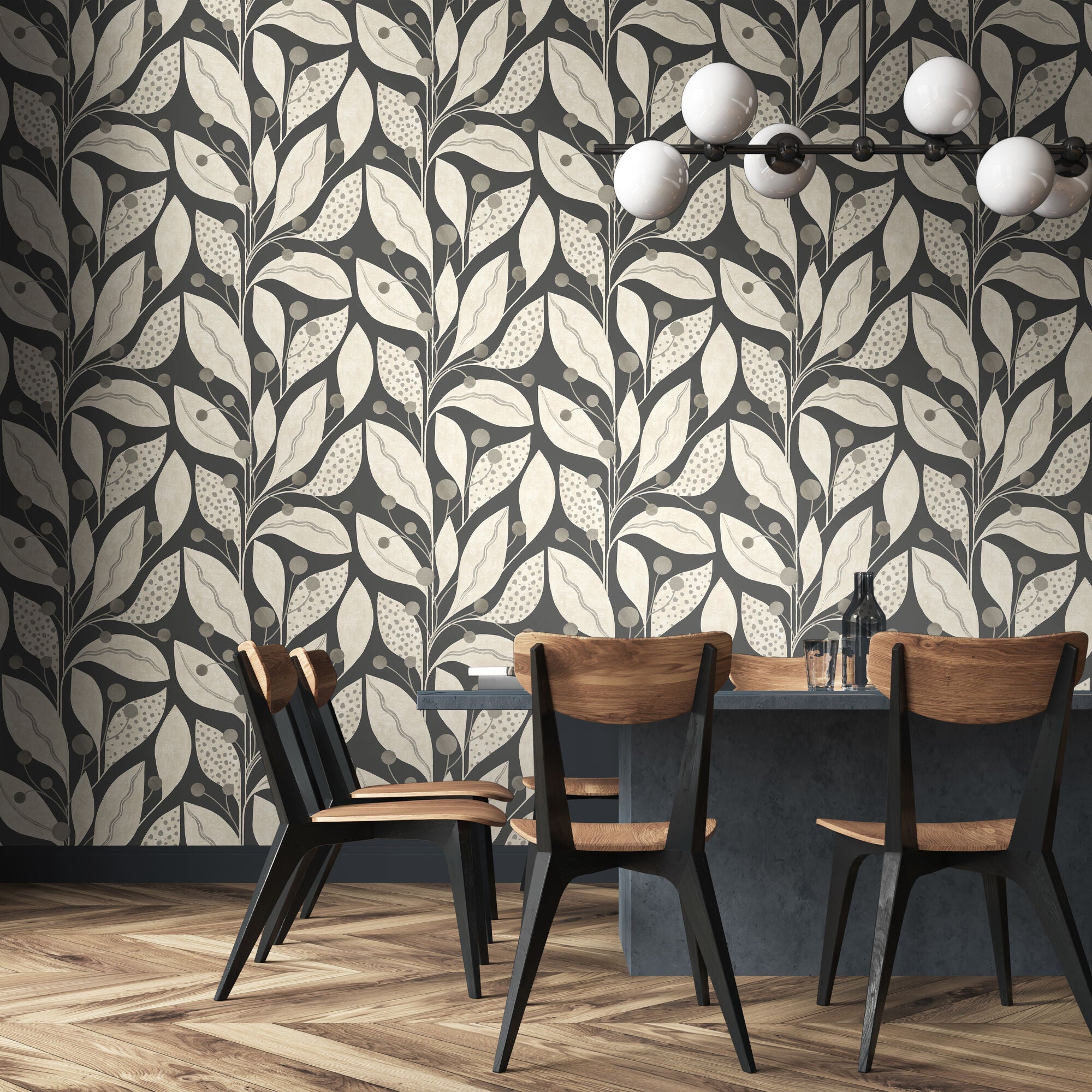 LBK50119W Berry Dot Carbon Wallpaper by Ohpopsi
