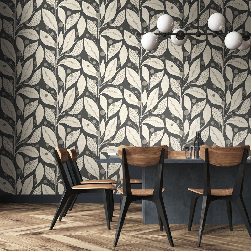 LBK50119W Berry Dot Carbon Wallpaper by Ohpopsi