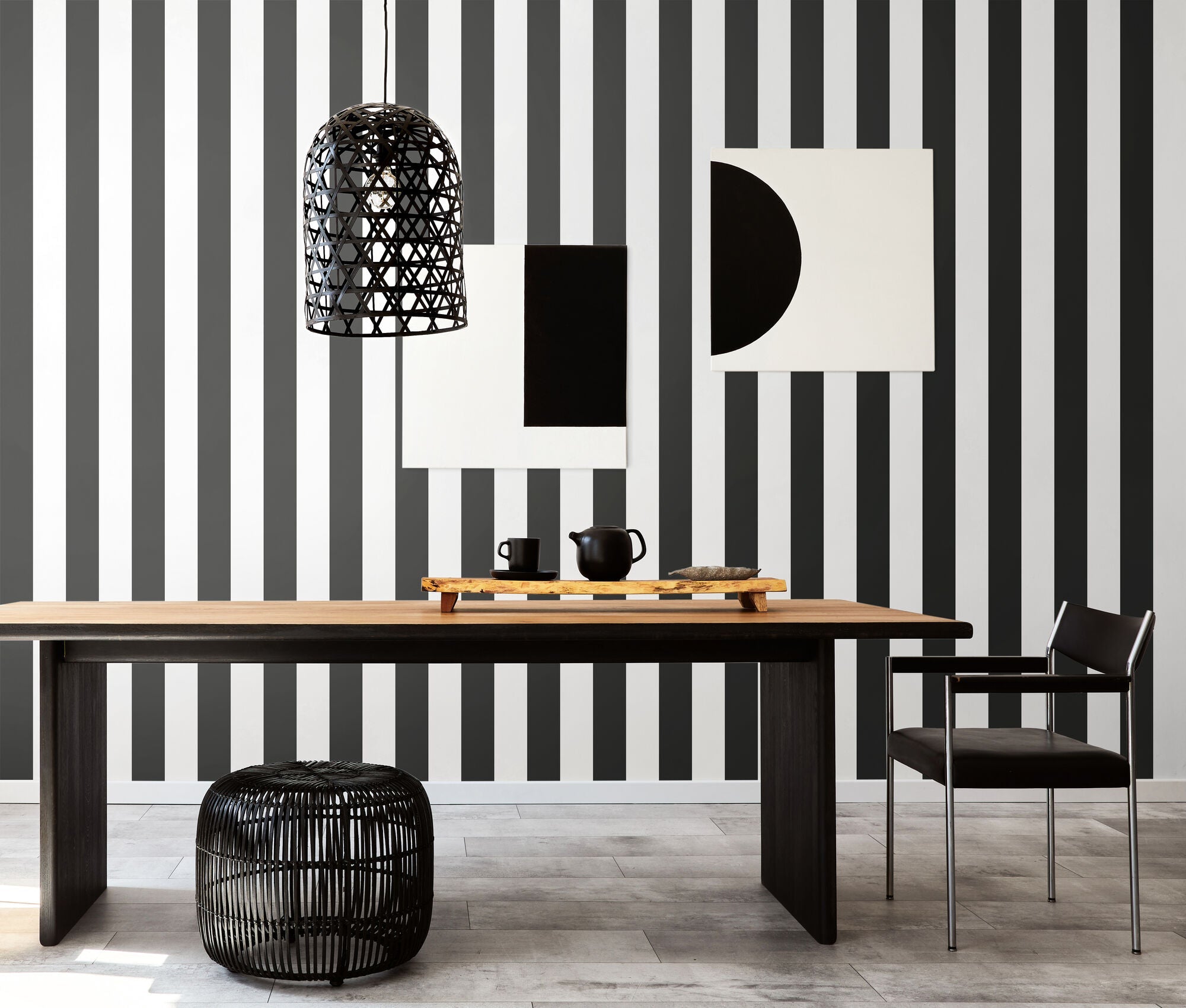 LBK50123W Bloc Stripe Midnight Wallpaper by Ohpopsi
