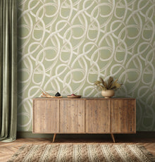 LBK50142W Twisted Geo Moss Wallpaper by Ohpopsi