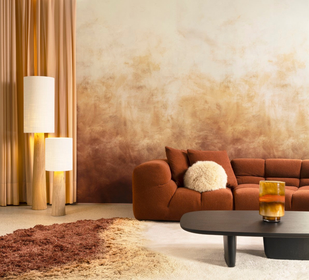 Flux Golden Cloud Ombre Mural by Arte