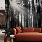 MUR438L Monochrome Forest Black & White Mural Large by Origin Murals