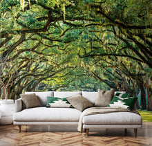 MUR441L Tree Walk Green Mural Large by Origin Murals