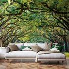 MUR441M Tree Walk Green Mural Medium by Origin Murals