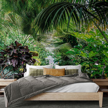 MUR442M Leafy Lane Green Mural Medium by Origin Murals