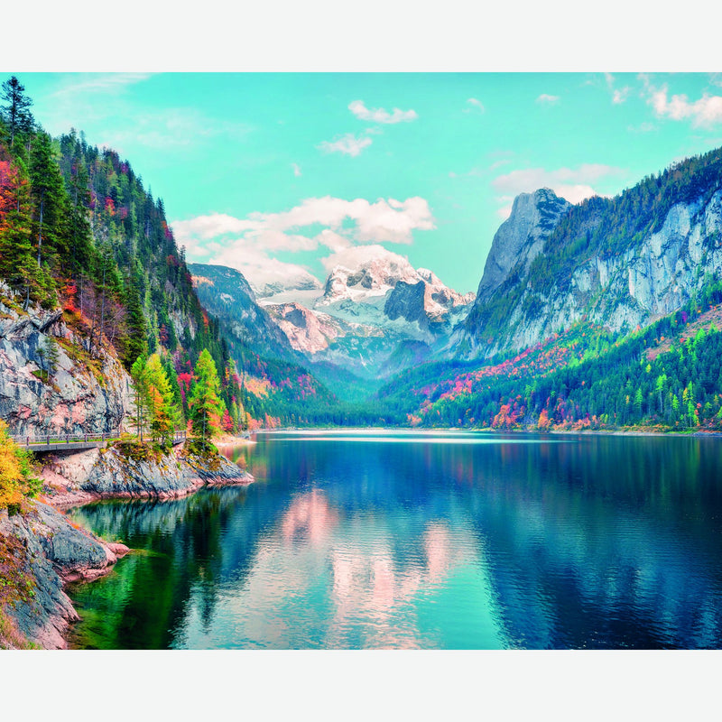 MUR443M Mountain Vista Blue & Green Mural Medium by Origin Murals