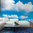 MUR444M Cloudy Sky Blue Mural Medium by Origin Murals