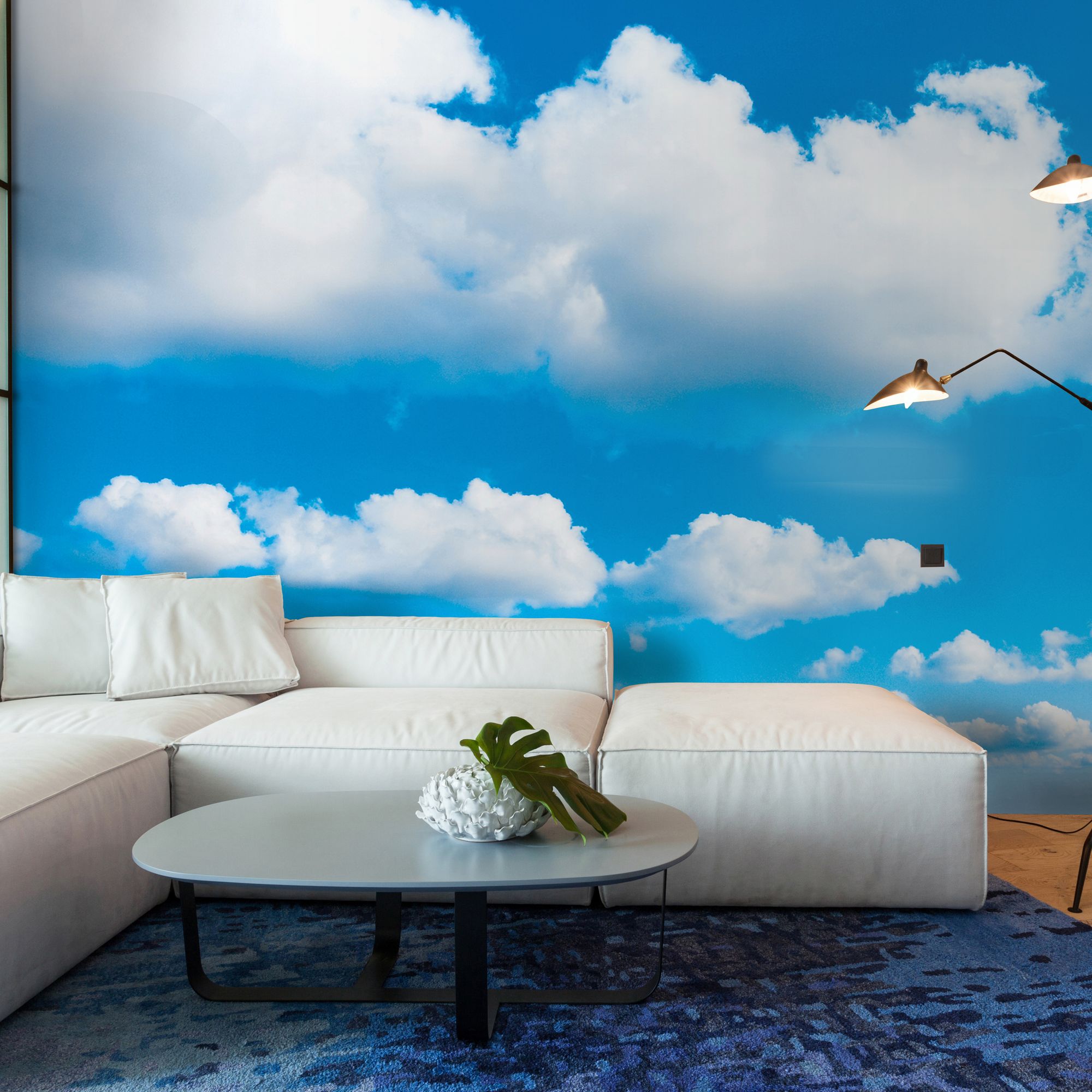 MUR444L Cloudy Sky Blue Mural Large by Origin Murals