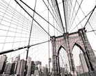 MUR446L Brooklyn Bridge Black & White Mural Large by Origin Murals