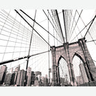 MUR446L Brooklyn Bridge Black & White Mural Large by Origin Murals