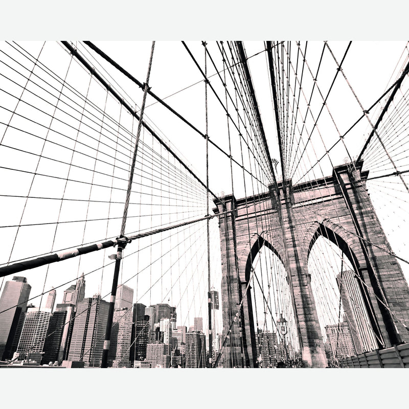 MUR446M Brooklyn Bridge Black & White Mural Medium by Origin Murals