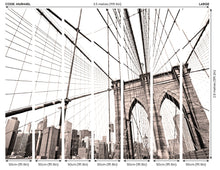 MUR446L Brooklyn Bridge Black & White Mural Large by Origin Murals