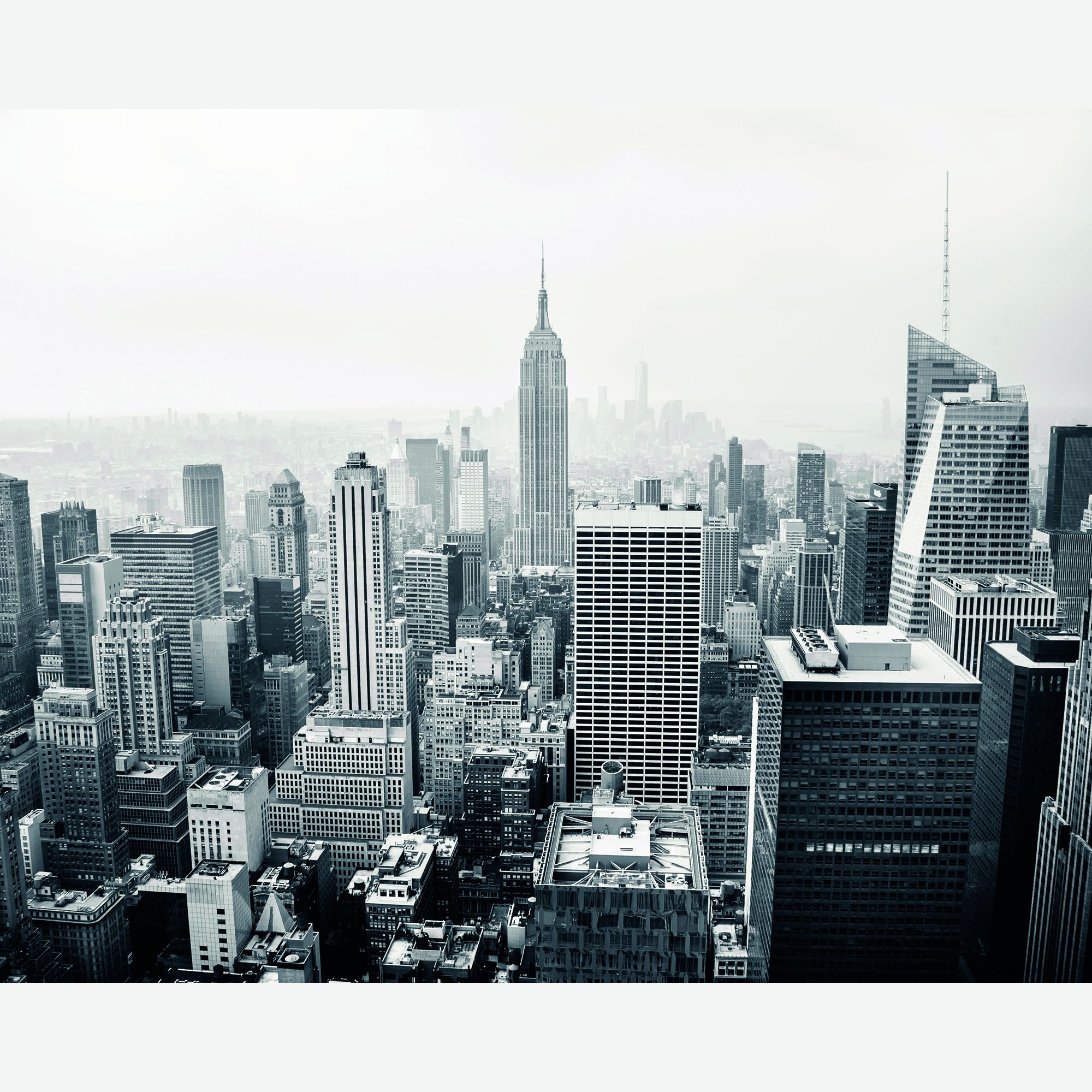 MUR447L Empire State Black & White Mural Large by Origin Murals