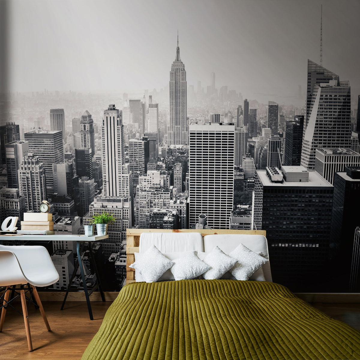 Empire State Black & White Mural (Medium) by Origin Murals