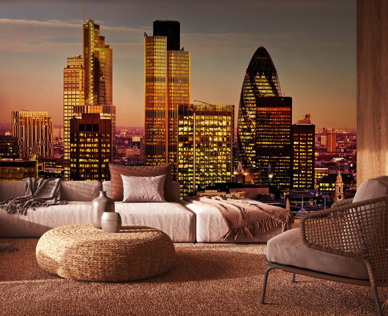 MUR448L London Neutral Mural Large by Origin Murals