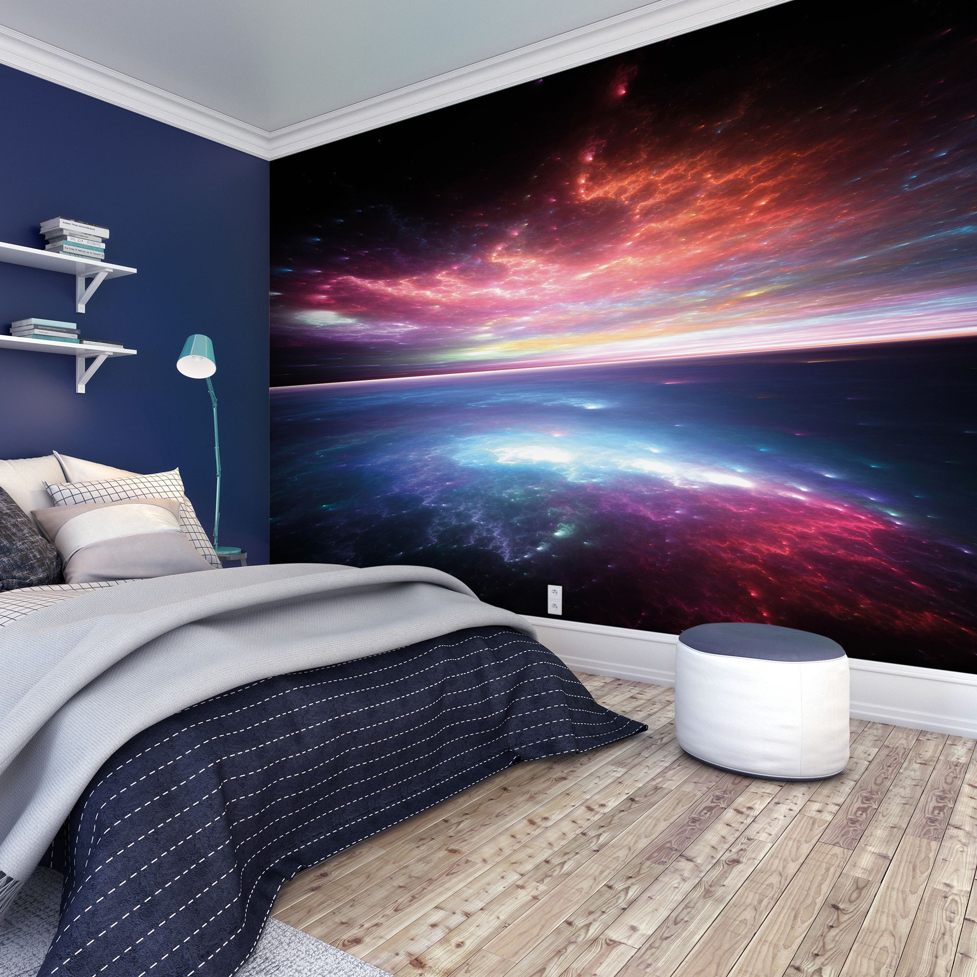 MUR449M Electric Storm Black Mural Medium by Origin Murals