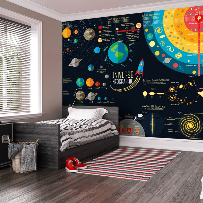 MUR450M Scientific Universe Black Mural Medium by Origin Murals