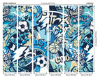 MUR414M Sports Graffiti Blue Mural Medium by Origin Murals