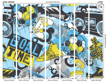 MUR416L Games Splash Blue And Lime Mural Large by Origin Murals