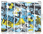 MUR416M Games Splash Blue And Lime Mural Medium by Origin Murals