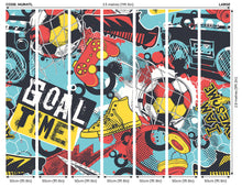 MUR417L Games Splash Red And Petrol Mural Large by Origin Murals