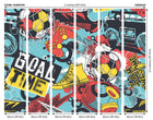 MUR417M Games Splash Red And Petrol Mural Medium by Origin Murals
