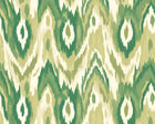 MUR419L Watercolour Ikat Forest Green Mural Large by Origin Murals