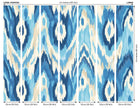MUR420L Watercolour Ikat Inky Blue Mural Large by Origin Murals