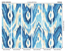 MUR420M Watercolour Ikat Inky Blue Mural Medium by Origin Murals