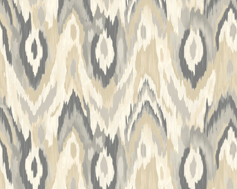 MUR421L Watercolour Ikat Stone And Linen Mural Large by Origin Murals