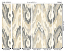 MUR421M Watercolour Ikat Stone And Linen Mural Medium by Origin Murals