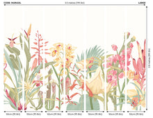 MUR422L Tropical Foliage Dusky Coral Mural Large by Origin Murals