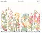 MUR422M Tropical Foliage Dusky Coral Mural Medium by Origin Murals